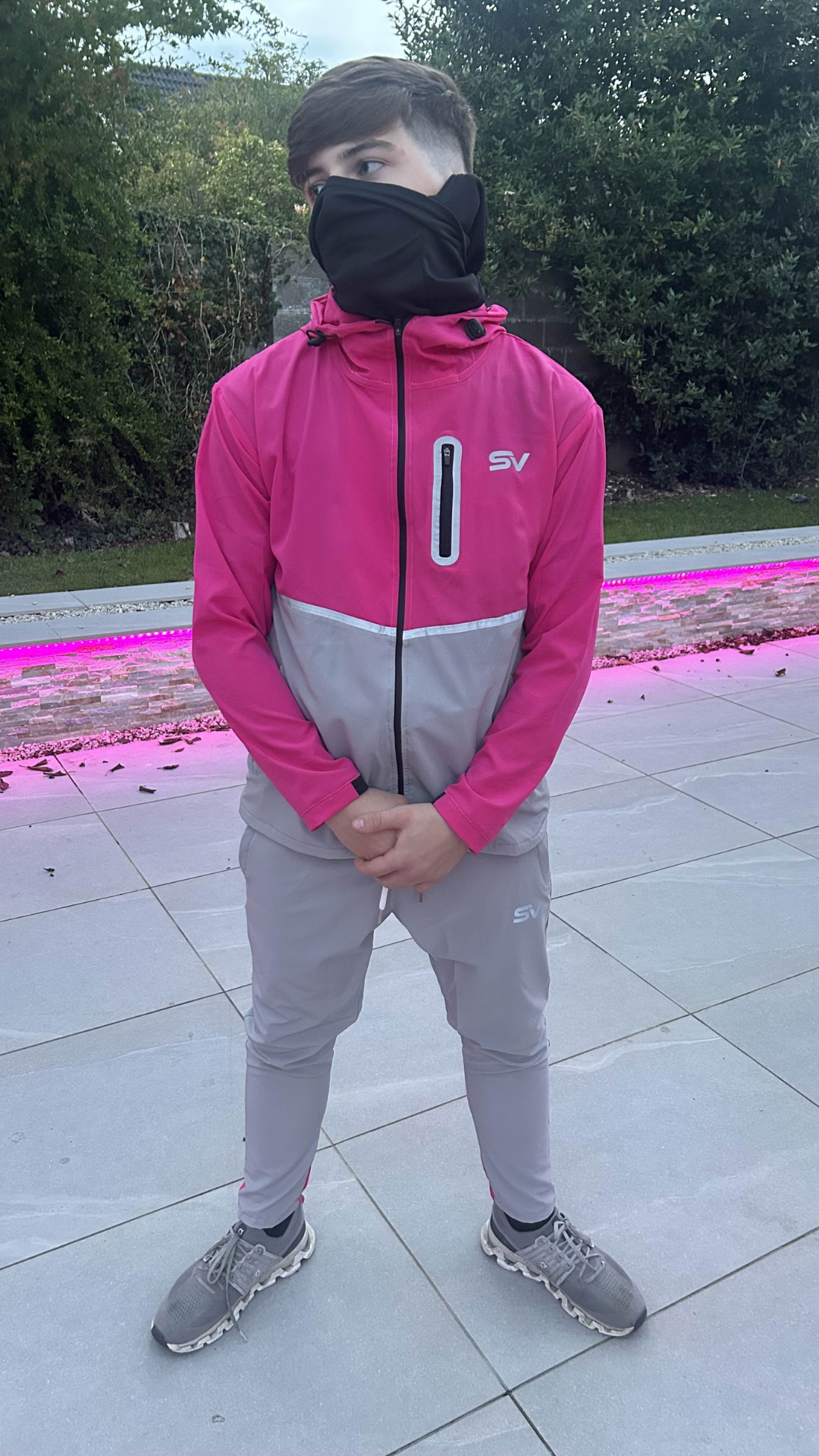 GREY AND PINK FLOW JOGGERS