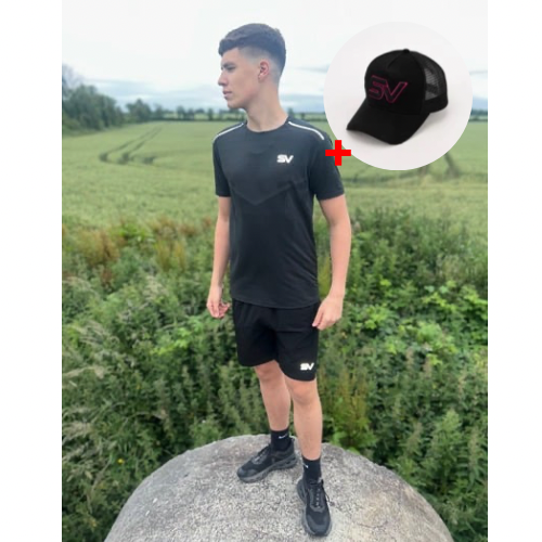 Sevawear Full ActiveWear Set and black and pink cap