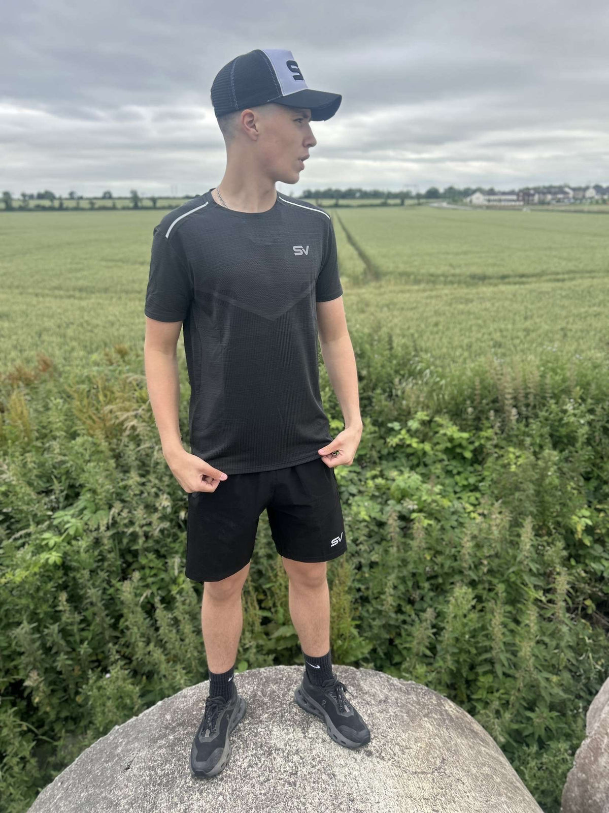 SV Original Black and Reflective Activewear Shorts