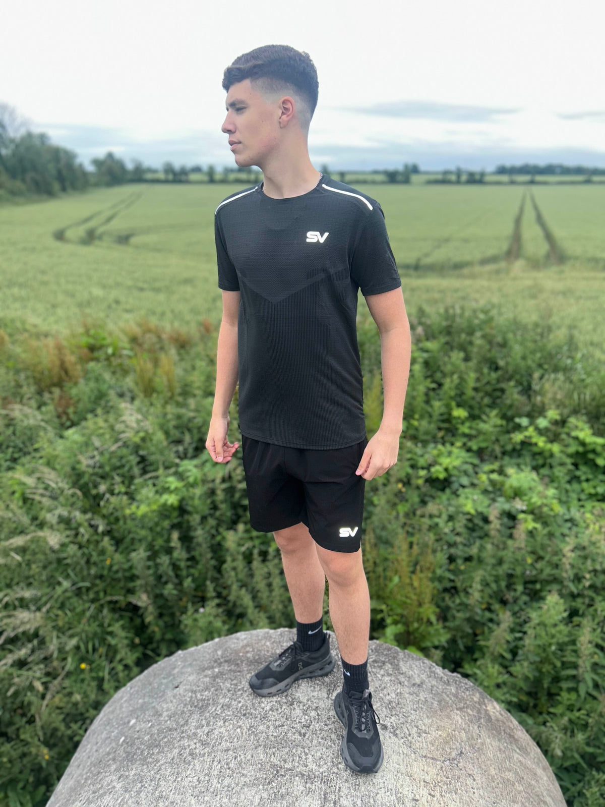 SV Original Black and Reflective Full Activewear Set