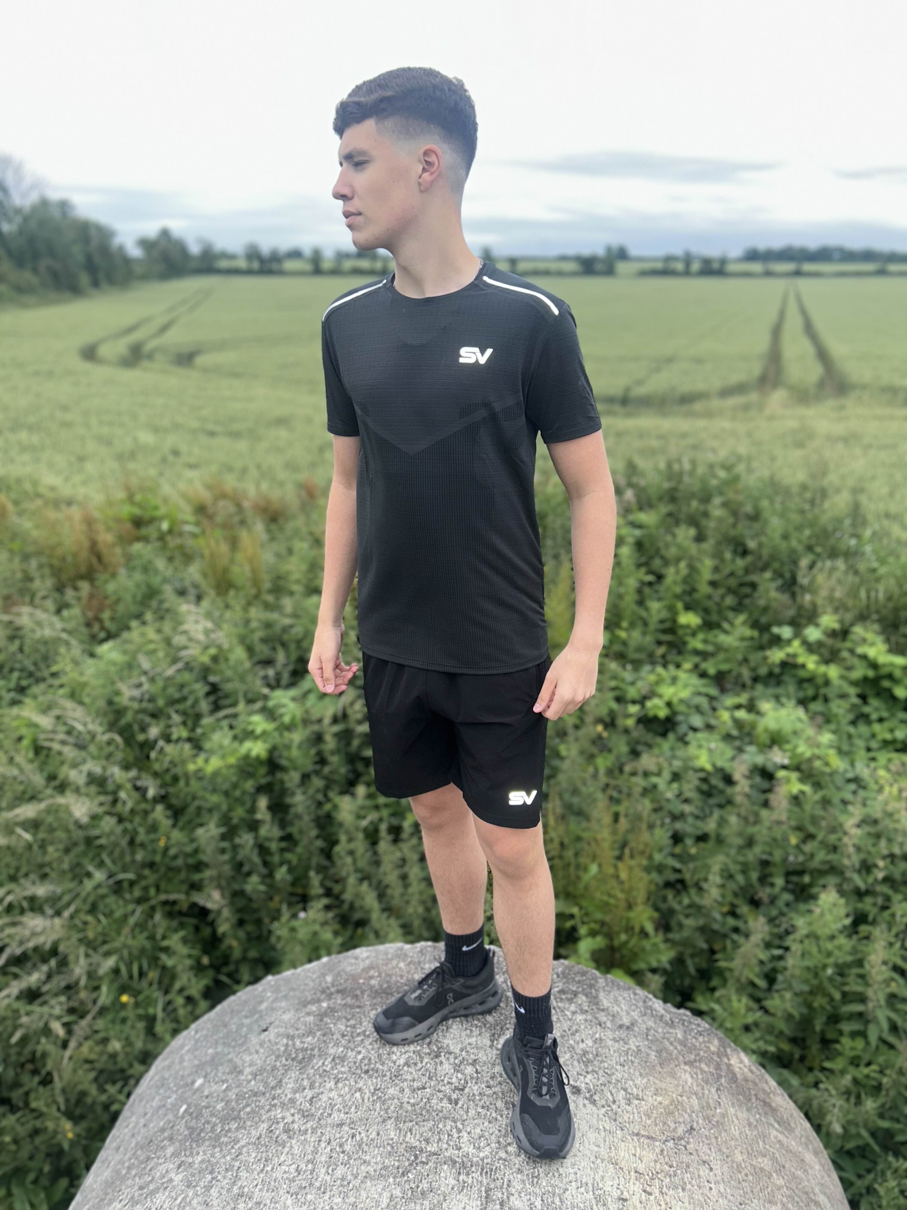 SV Original Black and Reflective Full Activewear Set