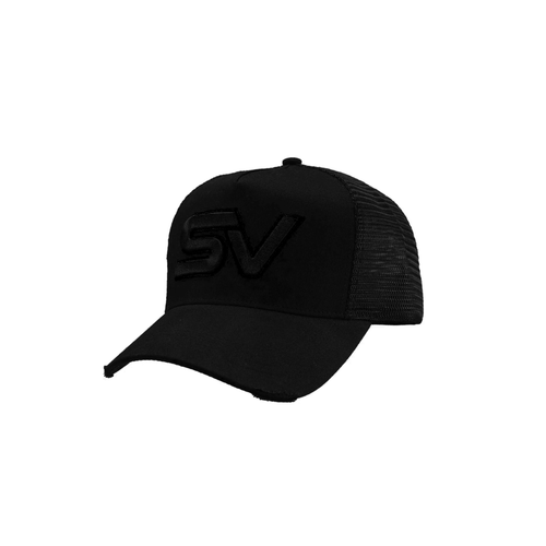 All Black SV Logo Trucker Cap
