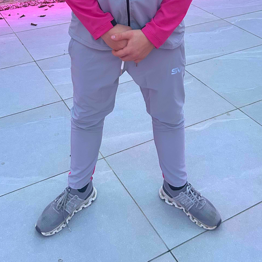 GREY AND PINK FLOW JOGGERS