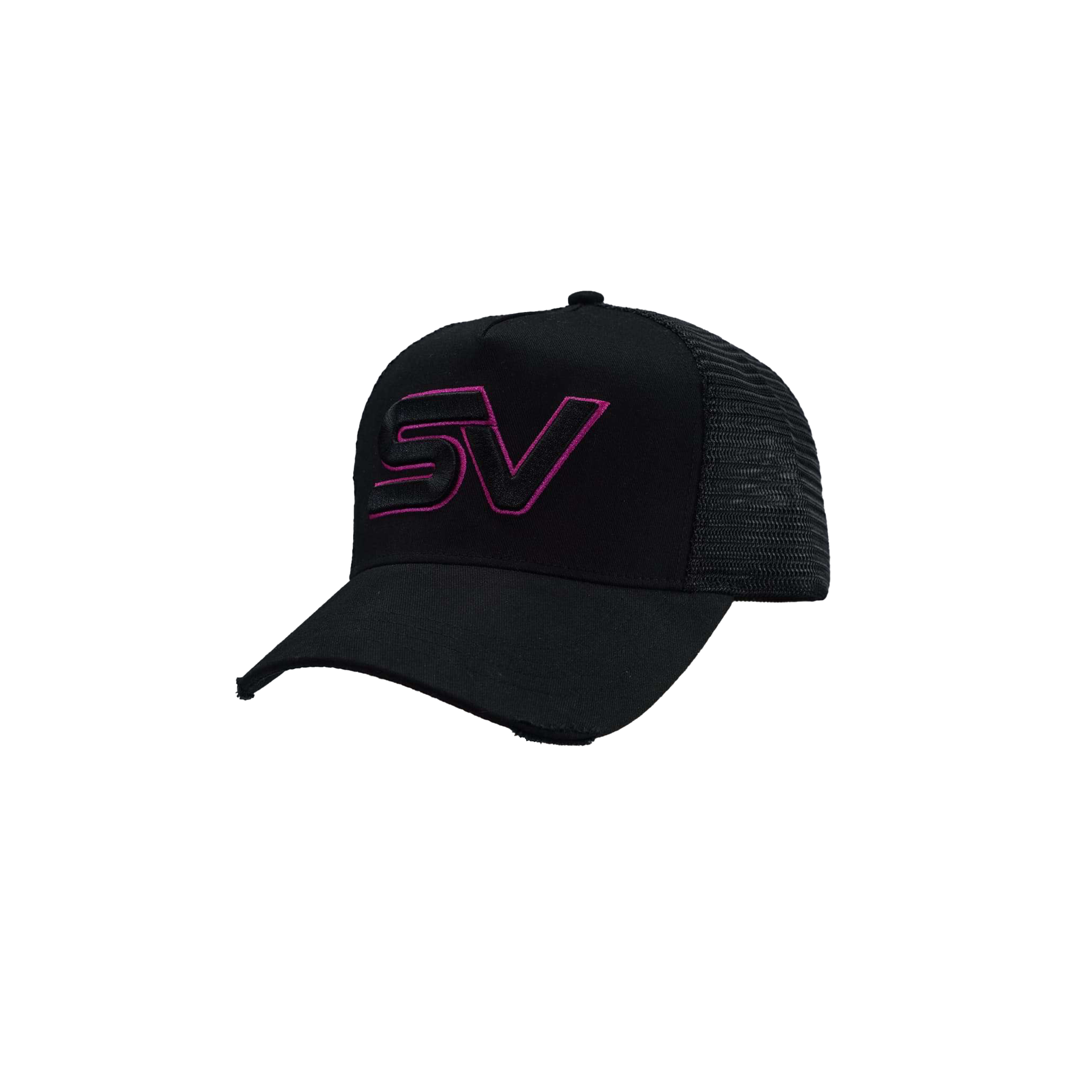 black & Pink Original SV Logo Trucker Cap